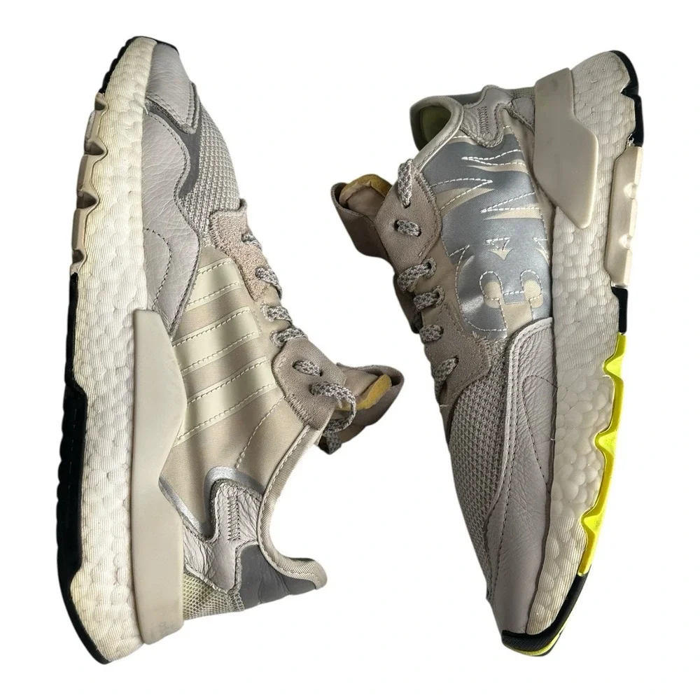 Adidas Women's 8.5‎ Nite Jogger Chunky Sneakers Off Gray High Vis Sporty